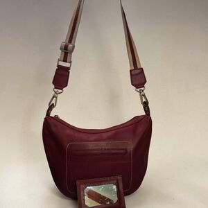 Lazaro Red Leather Hobo Crossbody Bag with Adjustable Strap Mirror